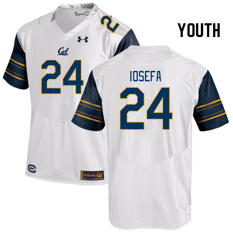 Youth #24 Fatu Iosefa California Golden Bears College Football Jerseys Stitched Sale-White